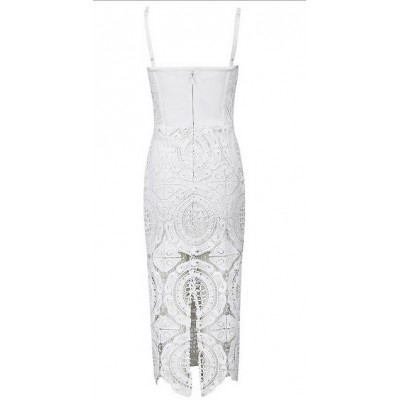 Robe blanche en dentelle de bandage 'Aisha'